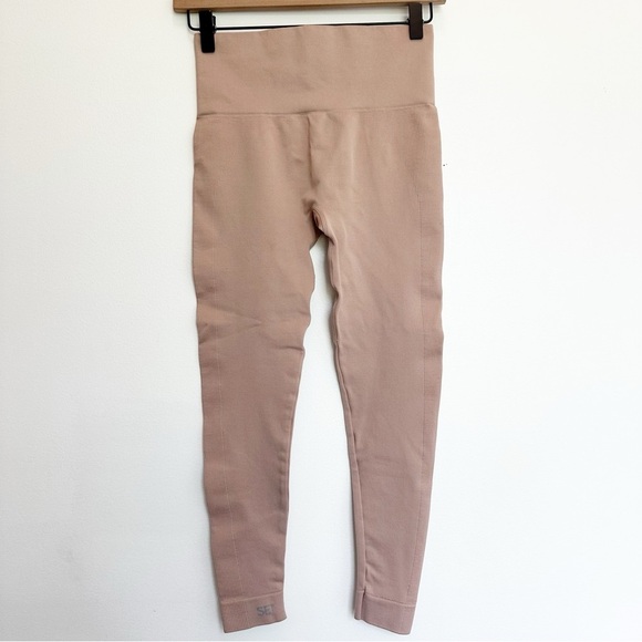 SET Active Sculptflex Leggings Seamless Ribbed 7/8 Length Amethyst Pink Small - Picture 4 of 10